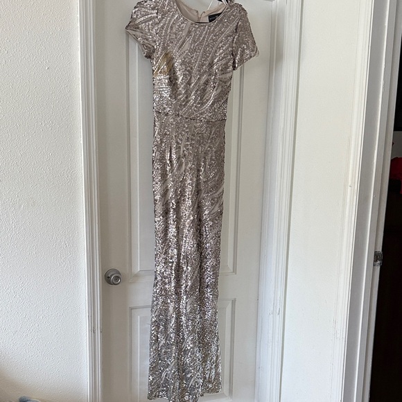 Stunning Silver Sequin Maxi Dress - Picture 1 of 9